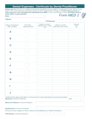 Claiming Tax Relief for Dental Expenses Abroad (MED 2 Form)